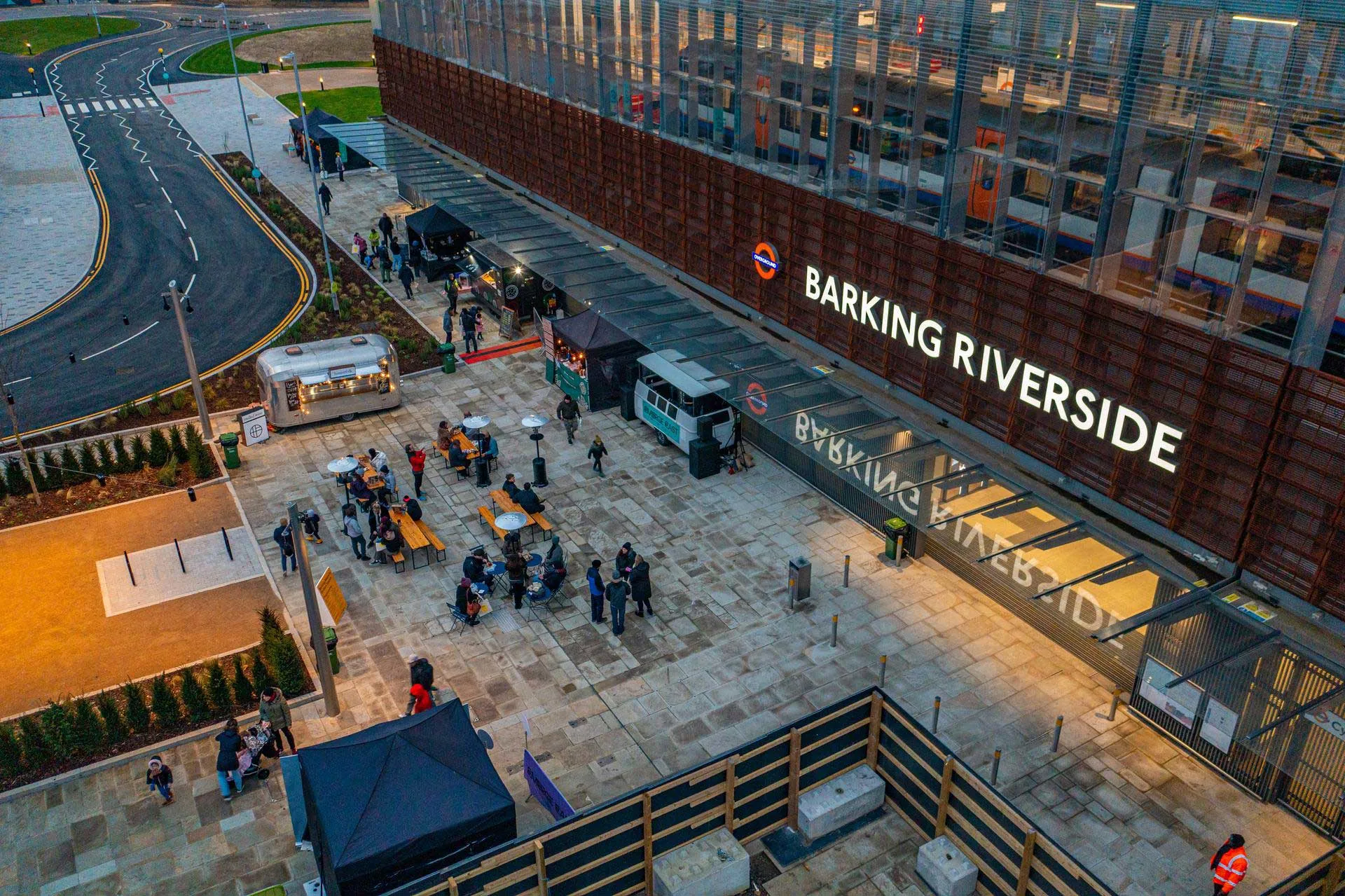 Barking Riverside pier and Overground station